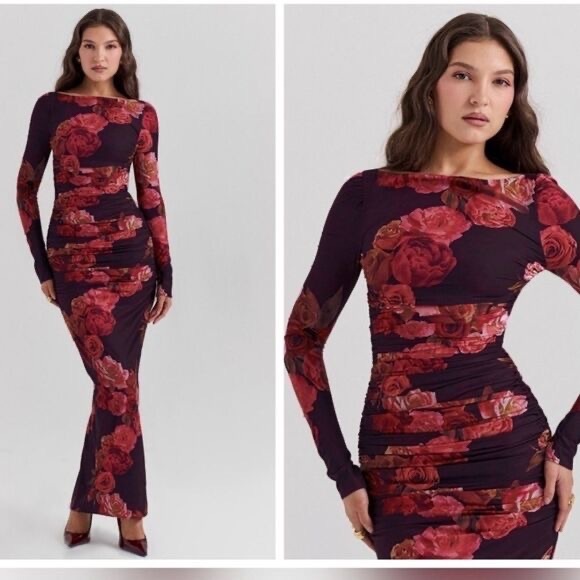 HOUSE OF CB 'Lanetta' Romantic Floral Maxi Dress Small NWT $255 - Picture 4 of 6